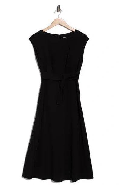 CALVIN KLEIN CALVIN KLEIN CAP SLEEVE SCUBA CREPE MIDI DRESS