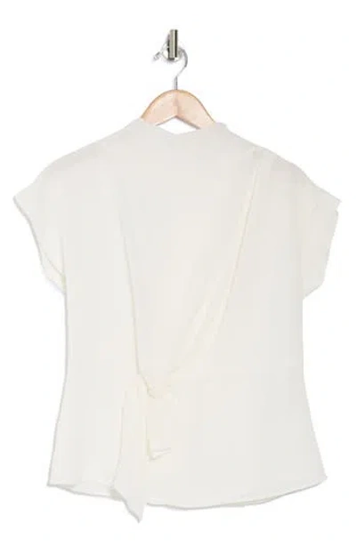 Calvin Klein Cap Sleeve Tie Waist Top In Cream