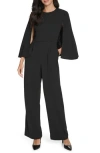 Calvin Klein Cape Jumpsuit In Black
