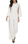 Calvin Klein Cape Jumpsuit In Cream