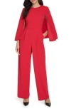 Calvin Klein Cape Jumpsuit In Red