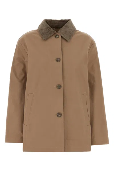 Calvin Klein Cappuccino Cotton Overcoat In Brown