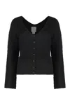 Calvin Klein Cardigan In Mixed Alpaca In Black