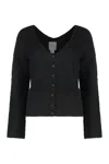 Calvin Klein Cardigan In Mixed Alpaca In Black
