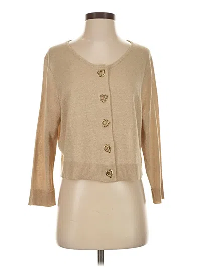 Pre-owned Calvin Klein Cardigan Sweater In Gold