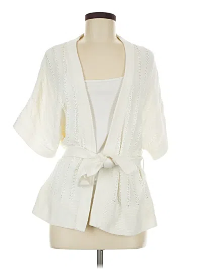 Pre-owned Calvin Klein Cardigan Sweater In Ivory