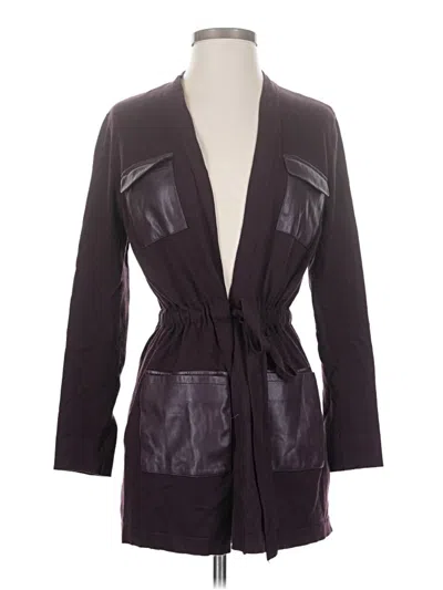 Pre-owned Calvin Klein Cardigan Sweater In Purple