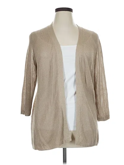 Pre-owned Calvin Klein Cardigan Sweater In Tan