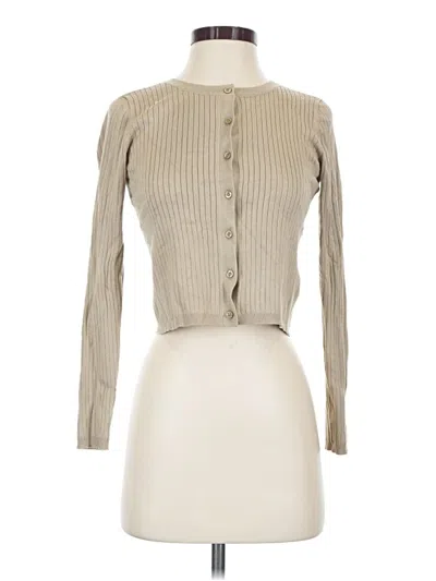 Pre-owned Calvin Klein Cardigan Sweater In Tan