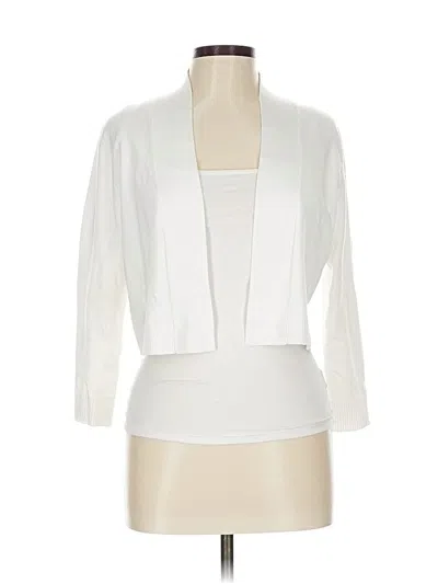Pre-owned Calvin Klein Cardigan Sweater In White