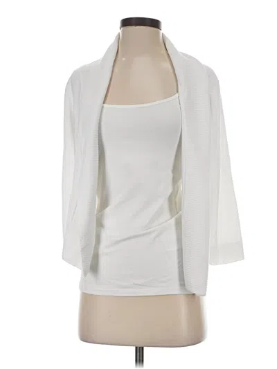 Pre-owned Calvin Klein Cardigan Sweater In White
