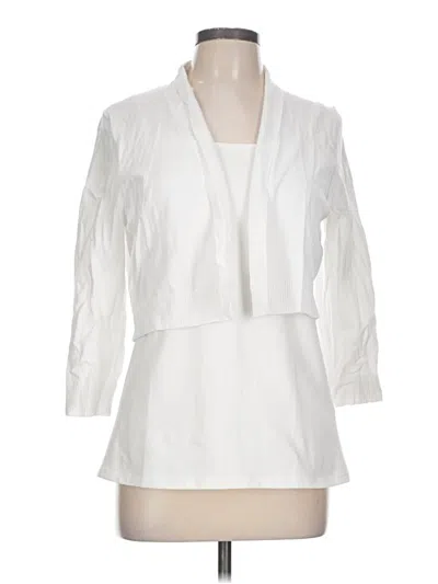 Pre-owned Calvin Klein Cardigan Sweater In White
