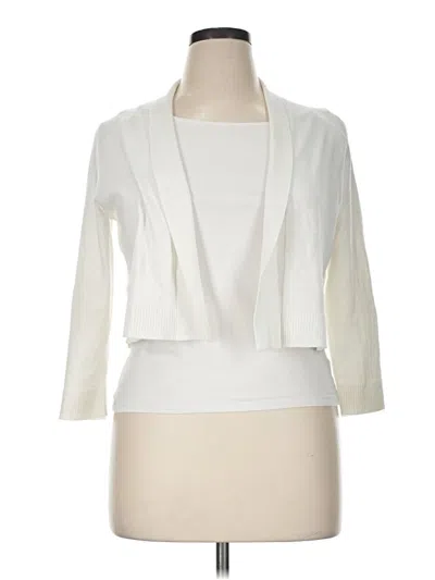 Pre-owned Calvin Klein Cardigan Sweater In White