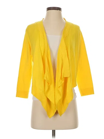 Pre-owned Calvin Klein Cardigan Sweater In Yellow