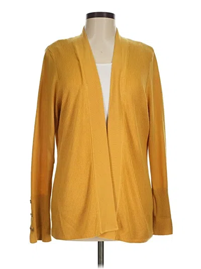 Pre-owned Calvin Klein Cardigan Sweater In Yellow