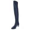 Calvin Klein Carney Womens Mixed Media Dress Over-the-knee Boots In Black