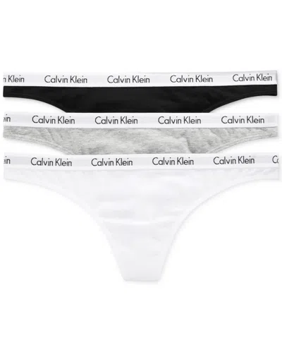CALVIN KLEIN CAROUSEL COTTON 3-PACK THONG UNDERWEAR QD3587