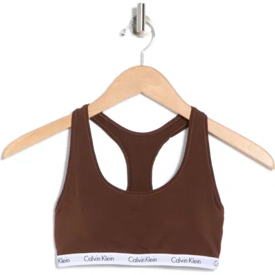 Calvin Klein Carousel Racerback Bralette In Umber