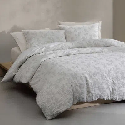 Calvin Klein Cascade Grey Cotton Comforter Set In Gray;ivory