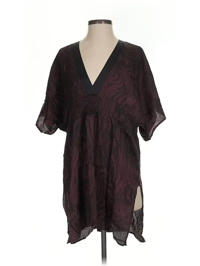 Pre-owned Calvin Klein Casual Dress In Burgundy