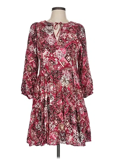 Pre-owned Calvin Klein Casual Dress In Burgundy