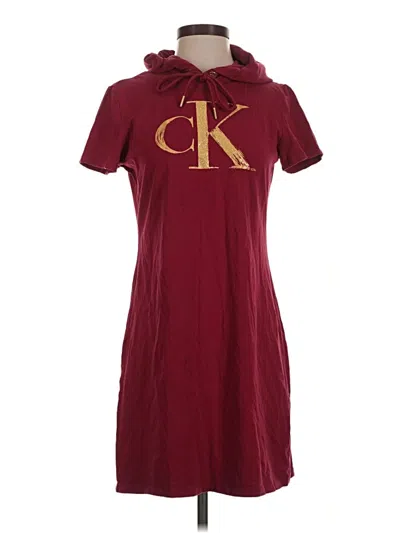 Pre-owned Calvin Klein Casual Dress In Burgundy