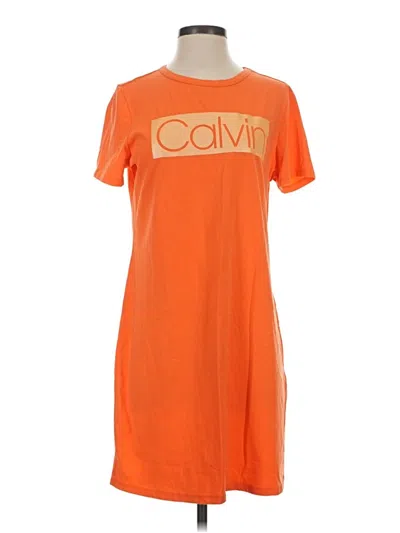 Pre-owned Calvin Klein Casual Dress In Orange
