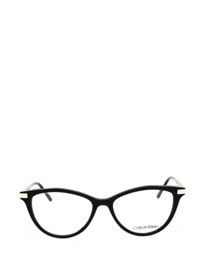 Calvin Klein Cat-eye Glasses In Black