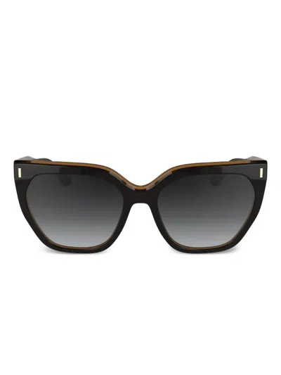 Calvin Klein Cat-eye Sunglasses In Black