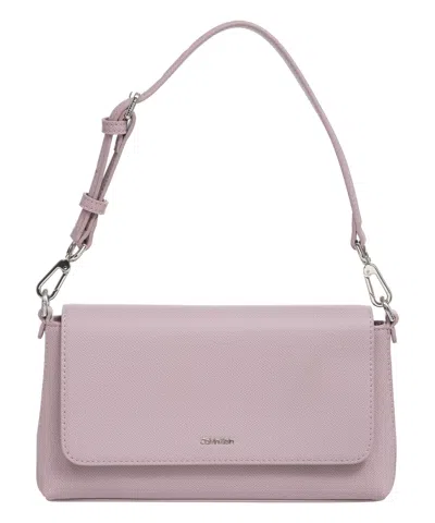Calvin Klein Caviar Shoulder Bag In Violet
