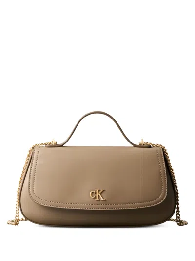 Calvin Klein Chain Shoulder Bag In Brown