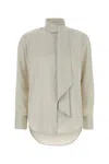 Calvin Klein Satin Shirt W Scarf In White