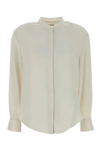 Calvin Klein Washed Satin Relaxed Shirt In Neutral