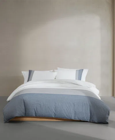 Calvin Klein Chambray Handkerchief 3-pc. Duvet Cover Set, Queen In Blue