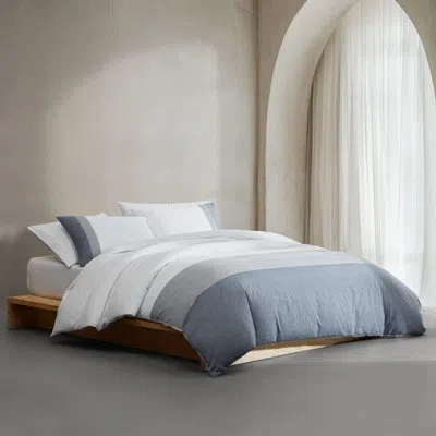Calvin Klein Chambray Handkerchief Blue Duvet Cover Set