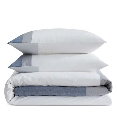 Calvin Klein Chambray Handkerchief Yarn Dyed Washed 3 Piece Comforter Set, King In Gray