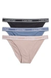 Calvin Klein Cheeky String Bikini Panties In Blue/black/fresh