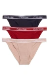 Calvin Klein Cheeky String Bikini Panties In Pdo Black/fresh