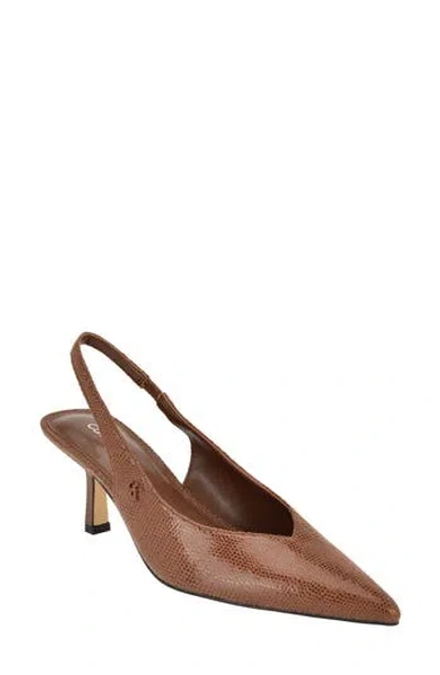 Calvin Klein Chellie Pointed Toe Slingback Pump In Brown