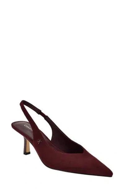Calvin Klein Chellie Pointed Toe Slingback Pump In Red