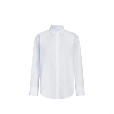 Calvin Klein Chemise Droite En Coton Mélangé In White