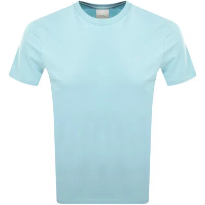 Calvin Klein Chest Logo T Shirt Blue In Animal Print