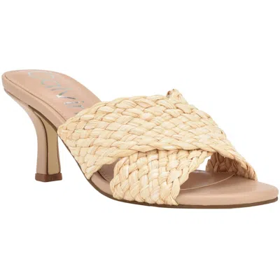 CALVIN KLEIN CHETOL2 WOMENS WOVEN SLIP ON HEELS
