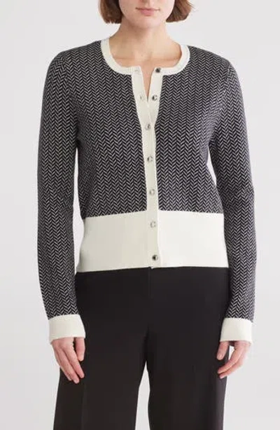 Calvin Klein Chevron Sweater Cardigan In Multi