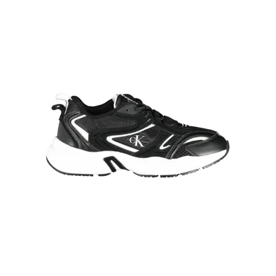 Calvin Klein Chic Contrast Lace-up Sneakers In Black
