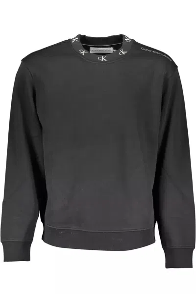 Calvin Klein Chic Contrasting Crew Neck Sweater In Black