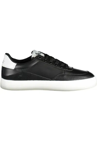 Calvin Klein Chic Contrasting Lace-up Trainers In Black