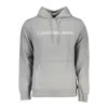 CALVIN KLEIN CHIC GRAY HOODED SWEATSHIRT WITH CENTRAL POCKET