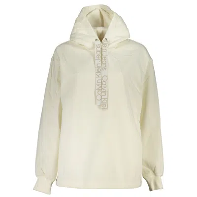 Calvin Klein Chic Hooded Fleece Women's Sweatshirt In White