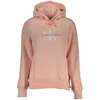Calvin Klein Chic Pink Fleece Hooded Sweatshirt With Logo Embroidery In Pink
